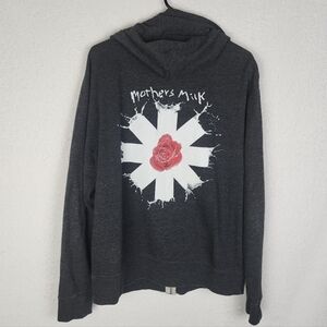 RED HOT CHILI PEPPERS Unisex Mother's Milk Zip Up Charcoal Hoodie XL